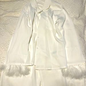 White Bridal Feather Pajamas